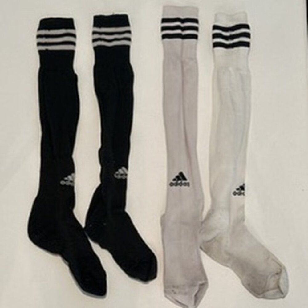Adidas Knee-High Soccer Socks (2 Pairs – Black & White)